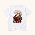 Spill the Tea Raccoon — garment mockup or size chart