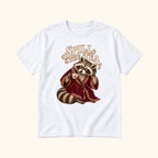 Spill the Tea Raccoon — garment mockup or size chart