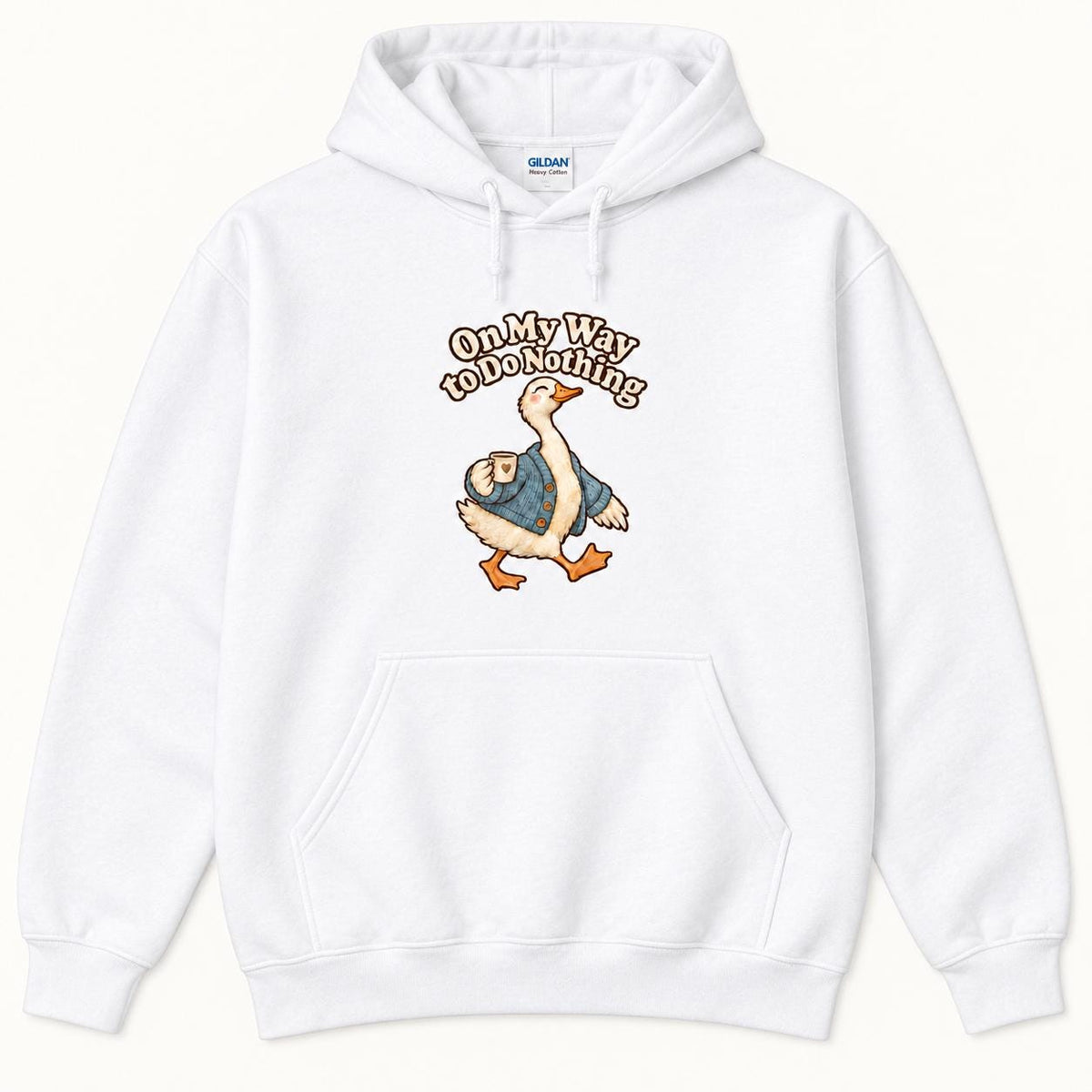 On My Way to Do Nothing Goose — garment mockup or size chart