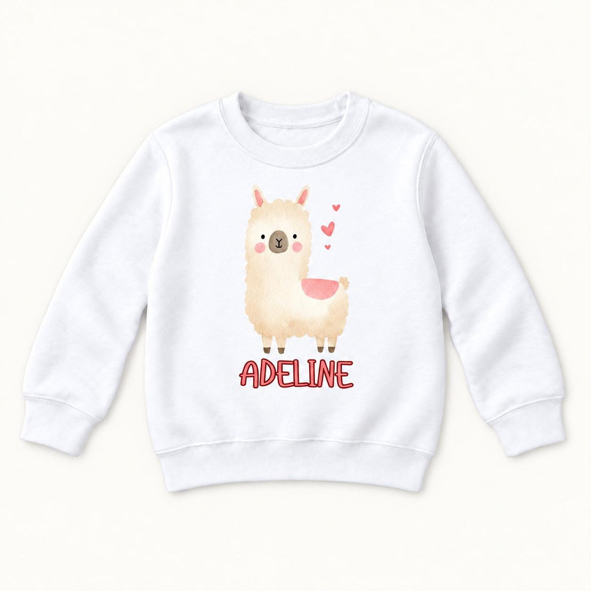 Personalized Llama — garment mockup or size chart