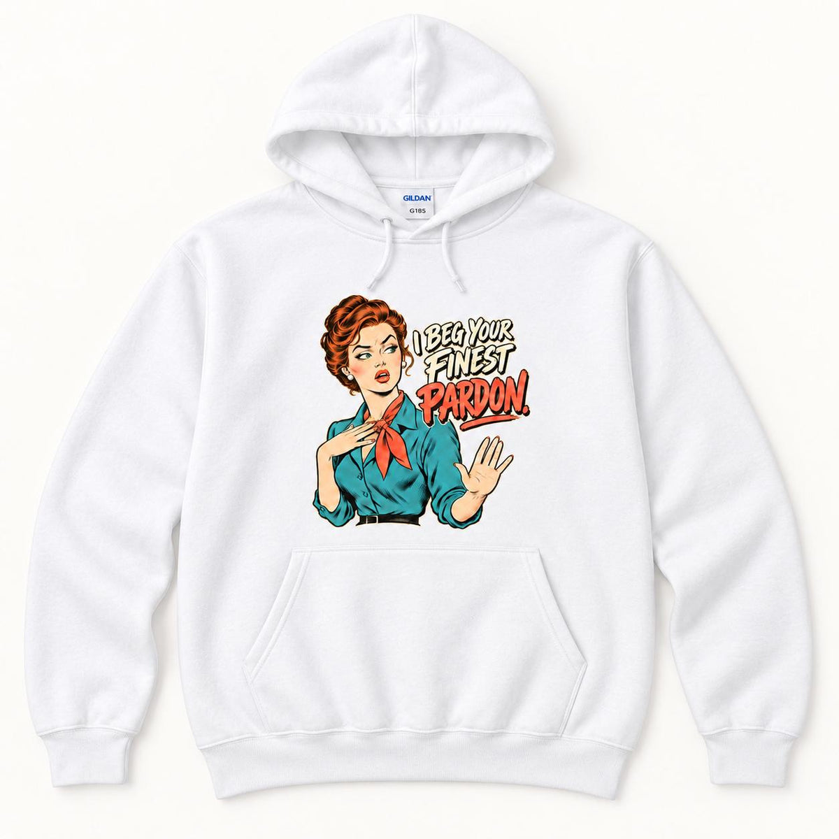 I Beg Your Finest Pardon — garment mockup or size chart
