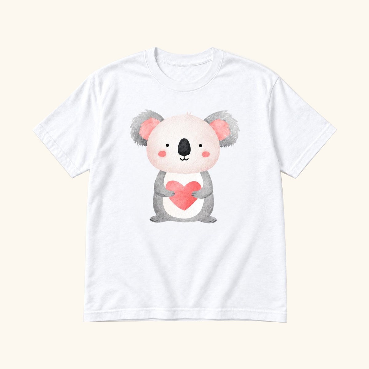 Koala Valentine — garment mockup or size chart
