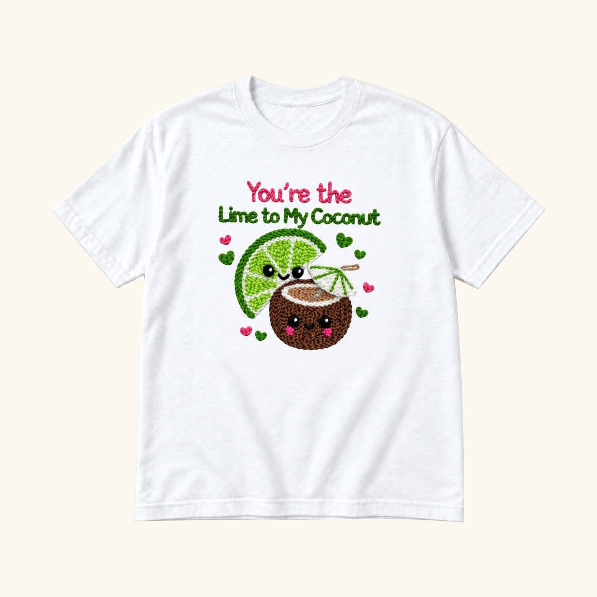 You're the Lime to My Coconut — garment mockup or size chart