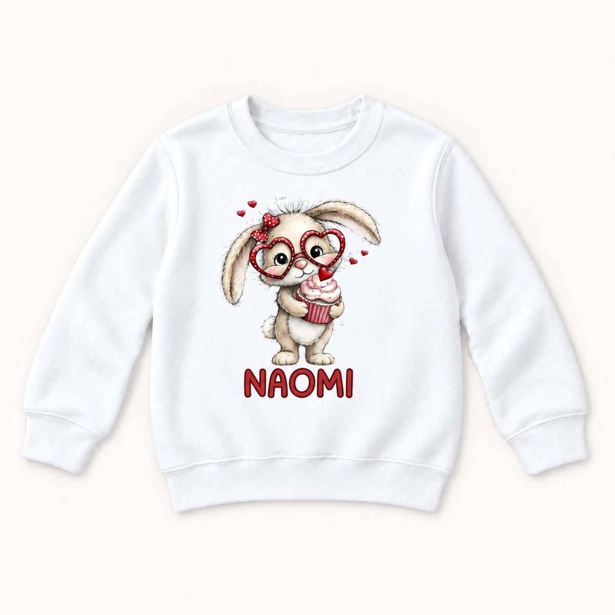 Personalized Bunny Cupcake — garment mockup or size chart
