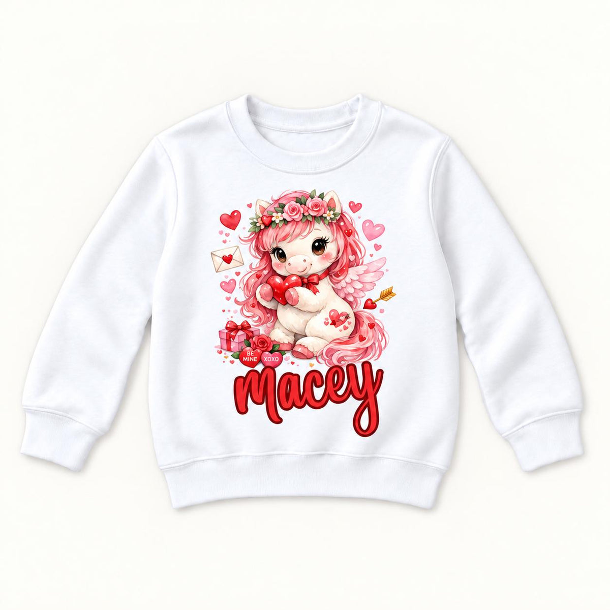 Personalized Seated Pony — garment mockup or size chart