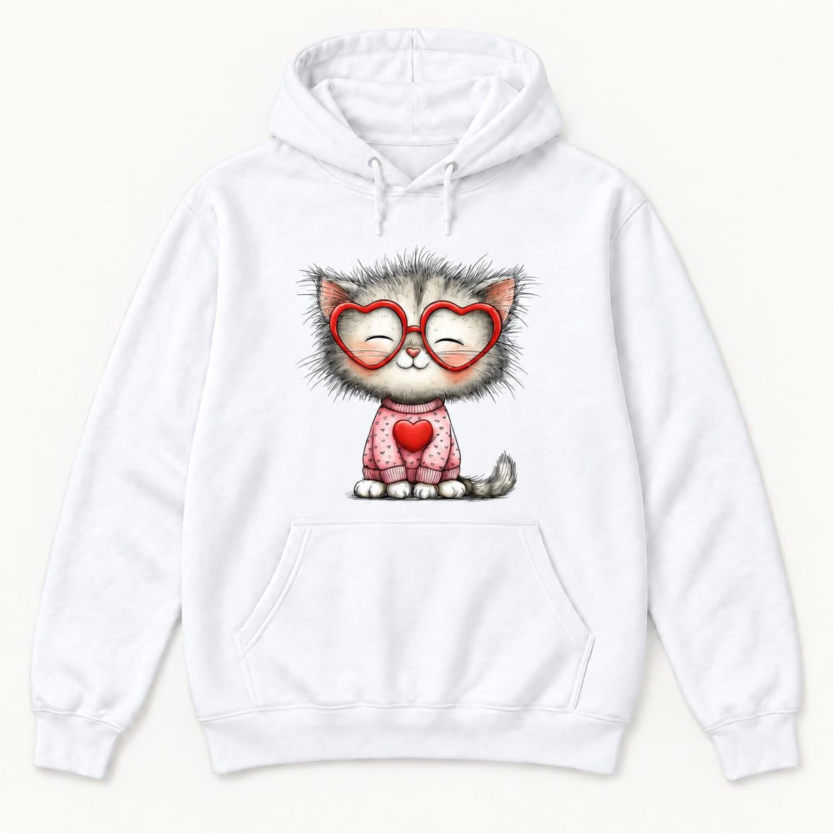 Cat Heart Glasses — garment mockup or size chart