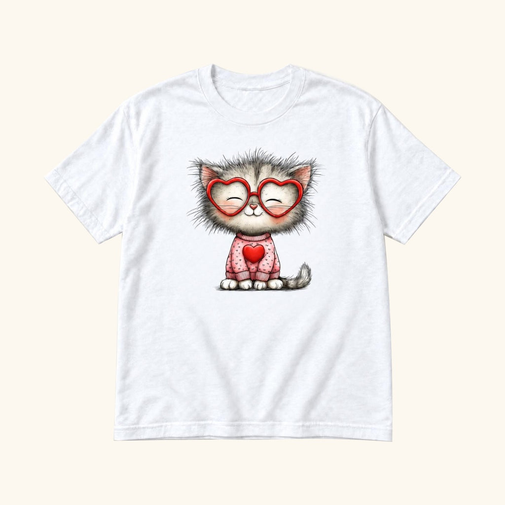 Cat Heart Glasses — garment mockup or size chart