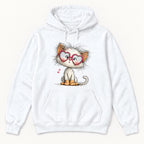 Pink Heart Glasses Cat — garment mockup or size chart