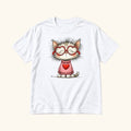 Heart Glasses Cat — garment mockup or size chart