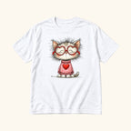 Heart Glasses Cat — garment mockup or size chart