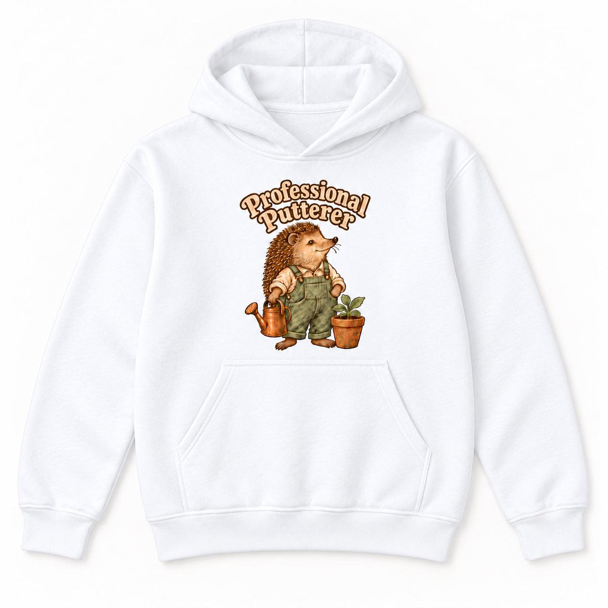 Professional Putterer Hedgehog — garment mockup or size chart