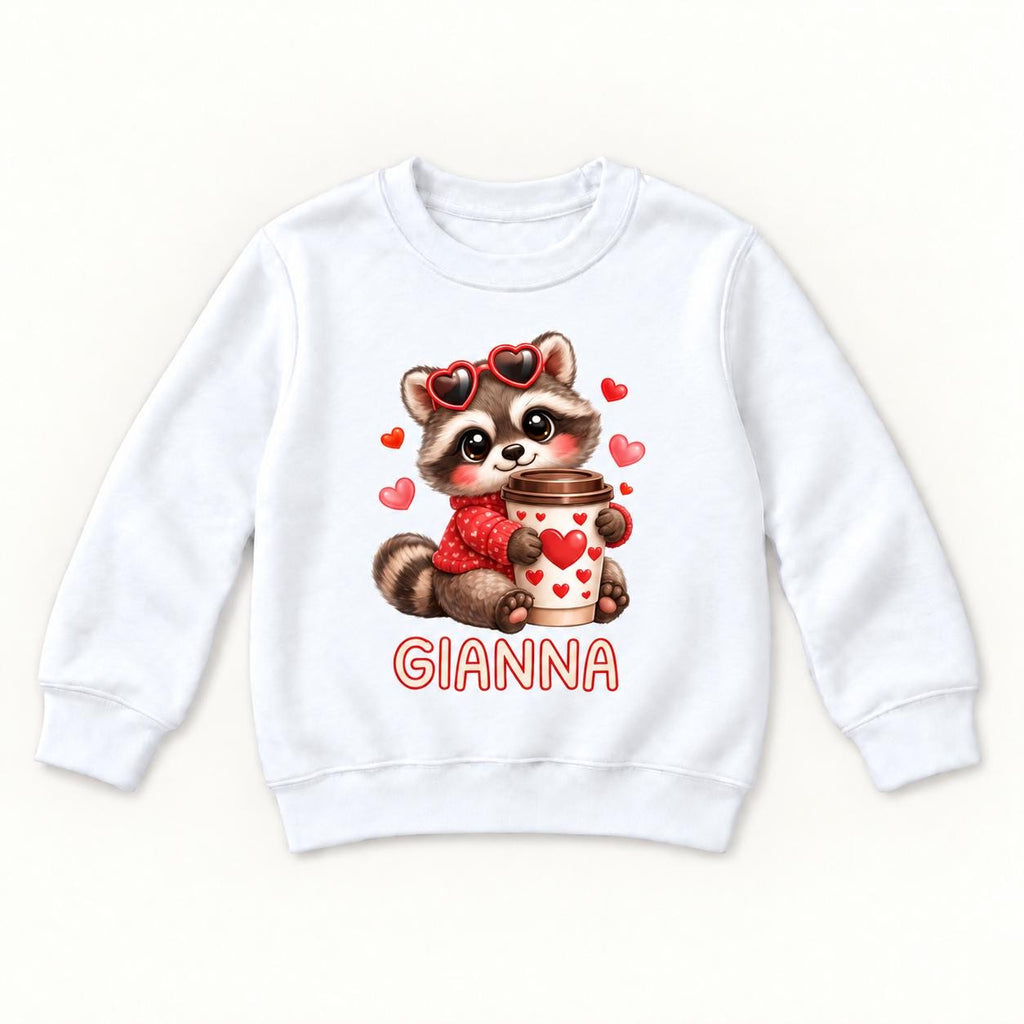 Personalized Raccoon Coffee — garment mockup or size chart