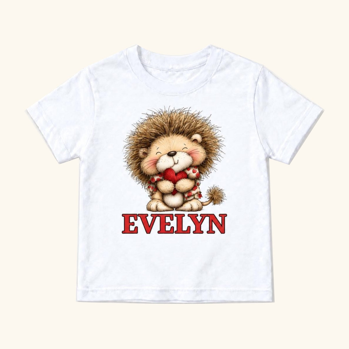 Personalized Lion — garment mockup or size chart