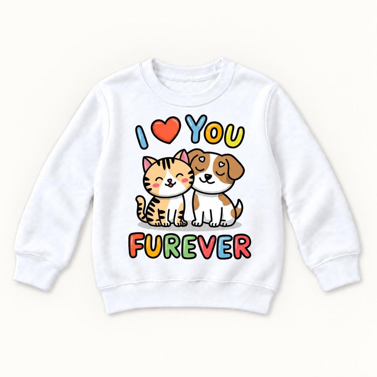 I Love You Furever — garment mockup or size chart
