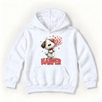 Personalized Puppy — Dog with Heart Bouquet Valentine — garment mockup or size chart