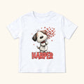Personalized Puppy — Dog with Heart Bouquet Valentine — garment mockup or size chart