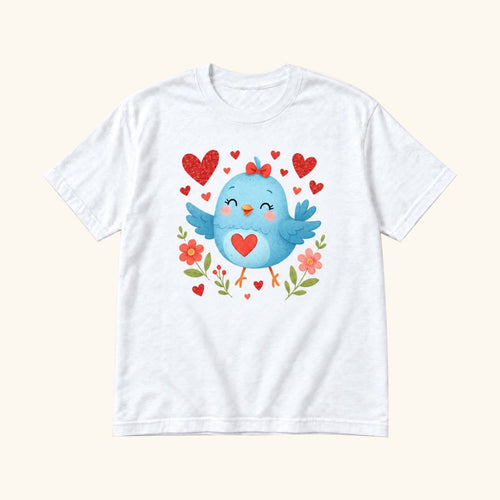 Bluebird Valentine — garment mockup or size chart