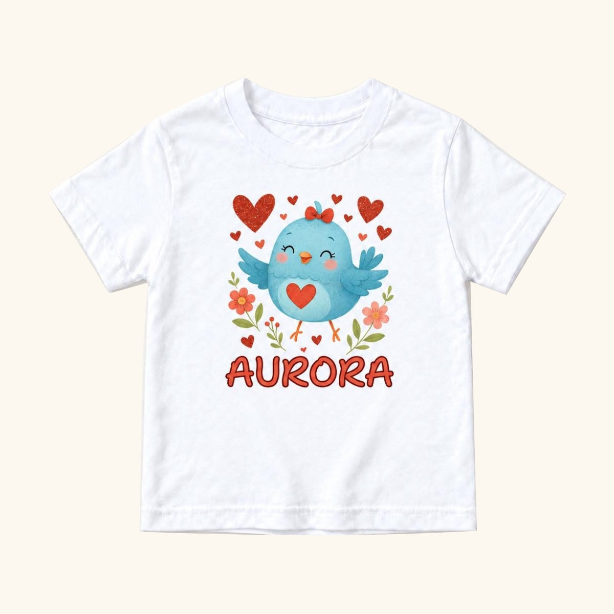Personalized Bluebird — garment mockup or size chart