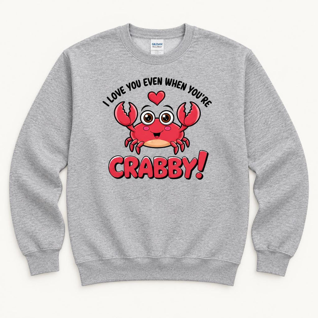I Love You Even When You’re Crabby — garment mockup or size chart