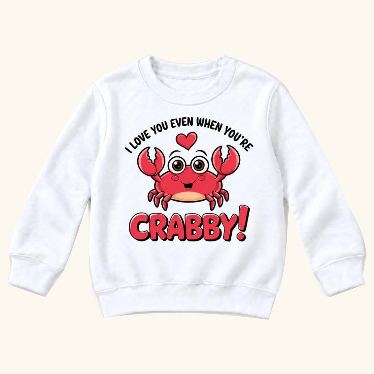 I Love You Even When You’re Crabby — garment mockup or size chart
