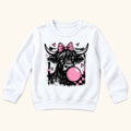 Highland Cow Bubblegum — garment mockup or size chart