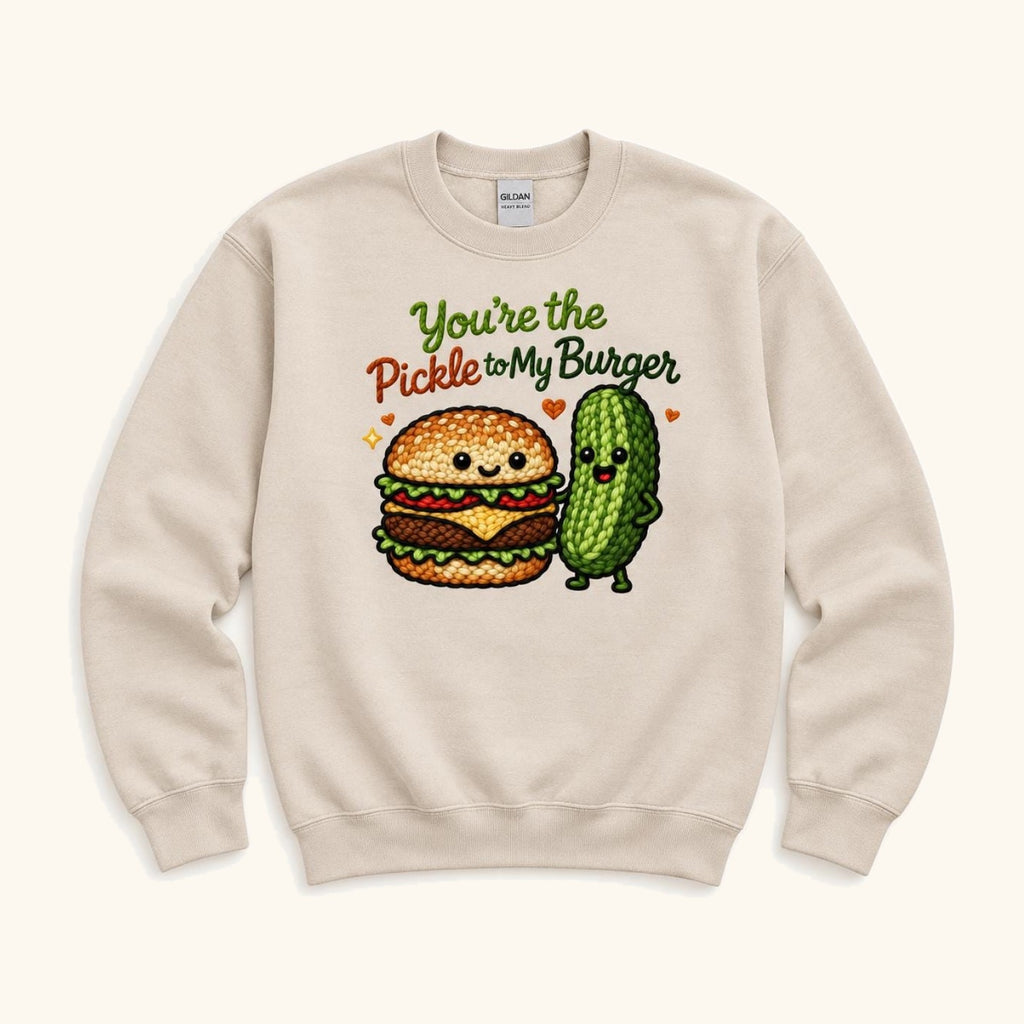 You’re the Pickle to My Burger — garment mockup or size chart