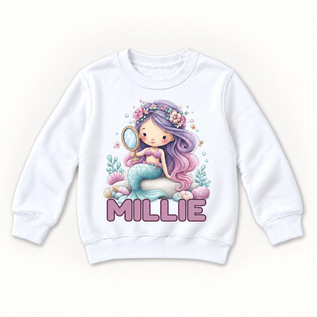 Personalized Mermaid — garment mockup or size chart