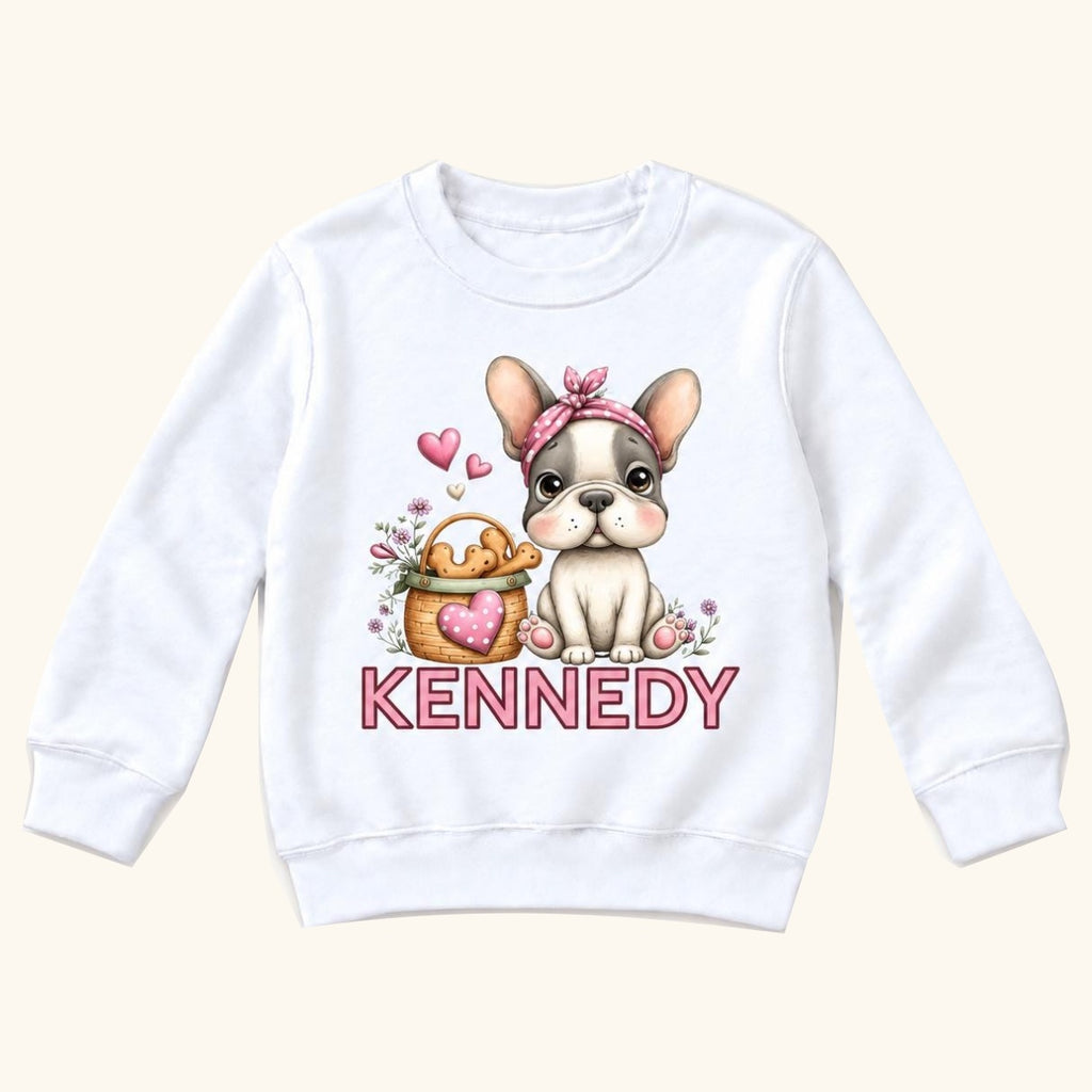 Personalized French Bulldog — garment mockup or size chart