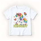 Personalized Unicorn — Rainbow Unicorn with Butterflies — garment mockup or size chart