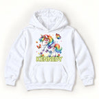 Personalized Unicorn — Rainbow Unicorn with Butterflies — garment mockup or size chart