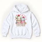 Personalized Cactus — Two Cute Cacti with Pink Hearts — garment mockup or size chart