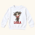 Personalized Highland Cow — Flower Bouquet Calf — garment mockup or size chart