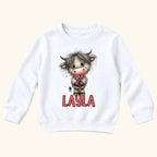 Personalized Highland Cow — Flower Bouquet Calf — garment mockup or size chart