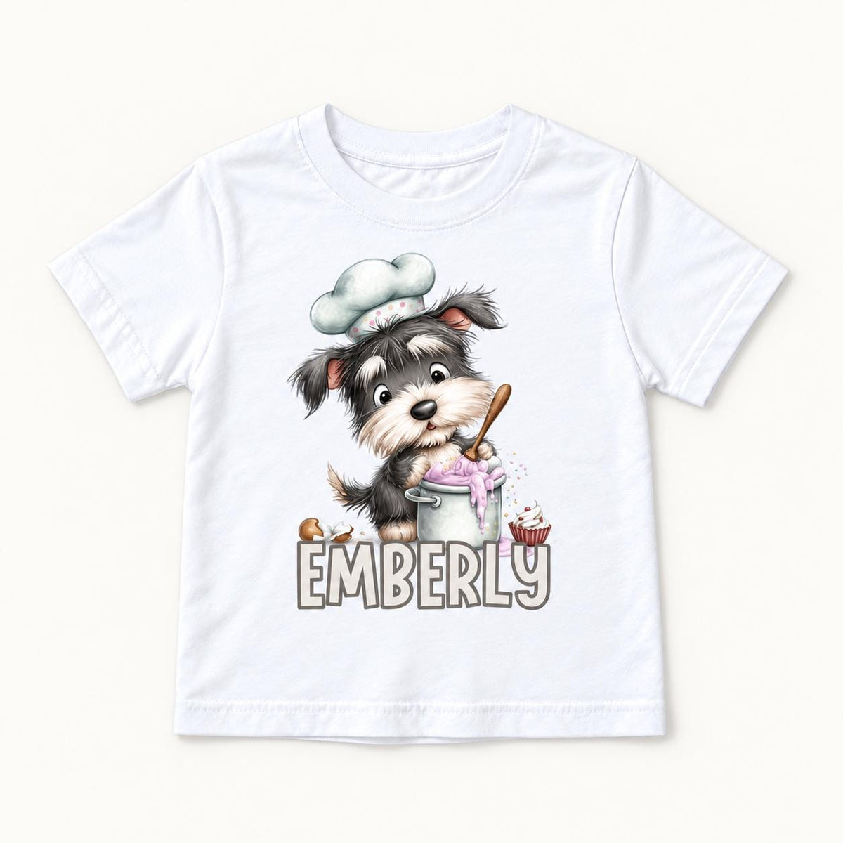 Personalized Schnauzer — garment mockup or size chart