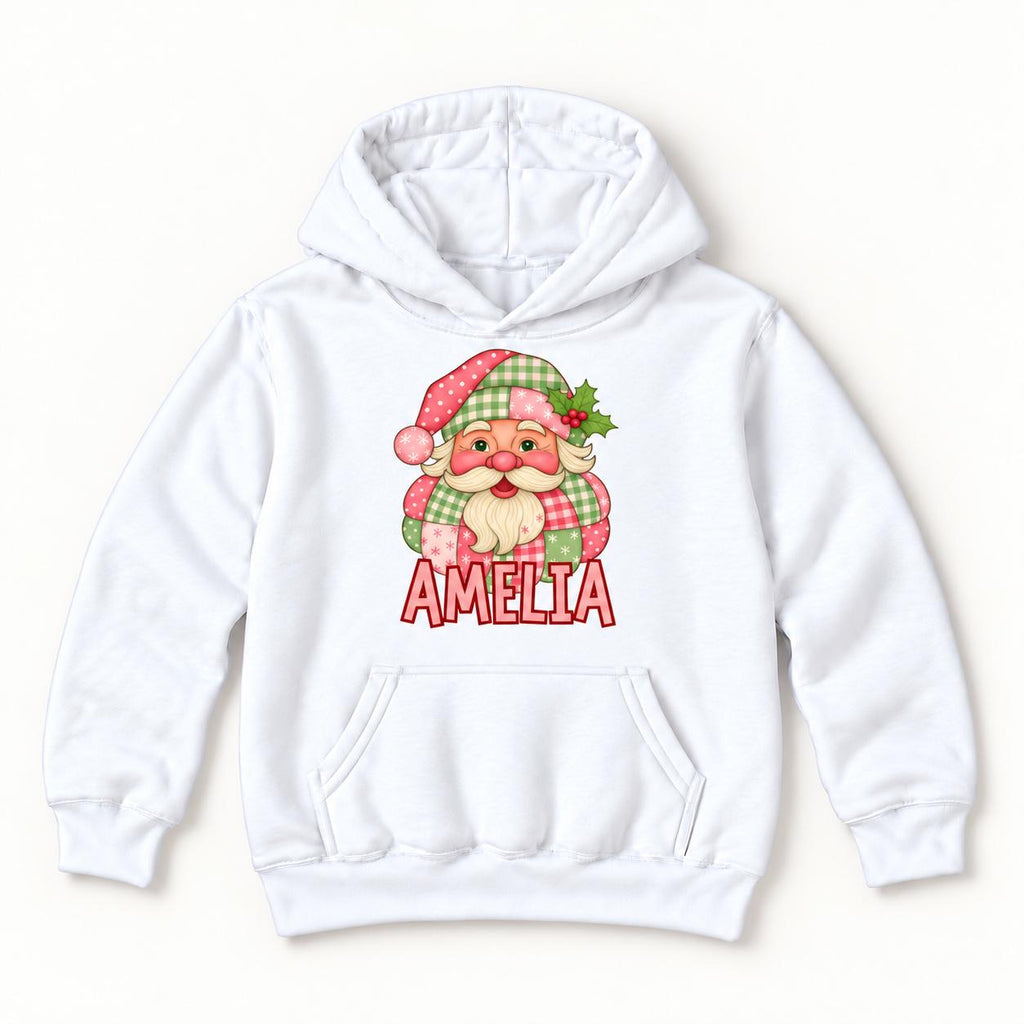 Personalized Patchwork Santa — garment mockup or size chart