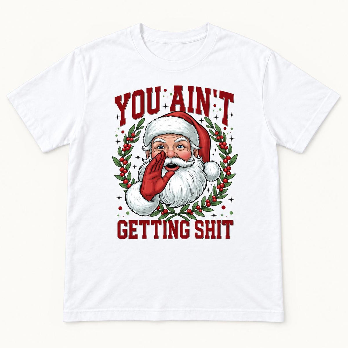 You Ain’t Getting Shit — garment mockup or size chart