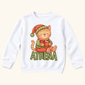 Personalized Christmas Kitty — garment mockup or size chart