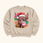 Christmas Highland Cow — garment mockup or size chart