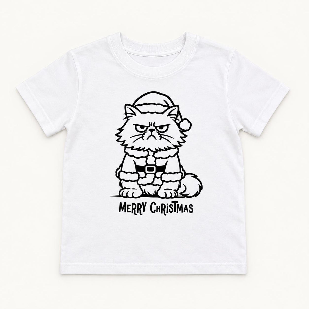 Merry Christmas Grumpy Cat — garment mockup or size chart