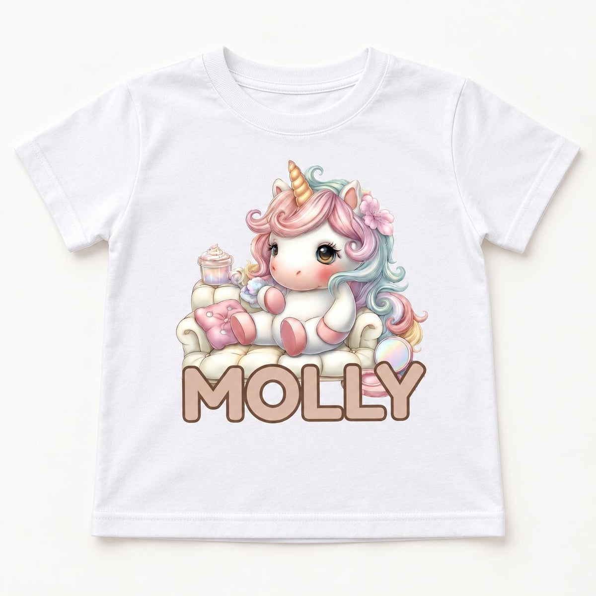 Personalized Unicorn Couch — garment mockup or size chart