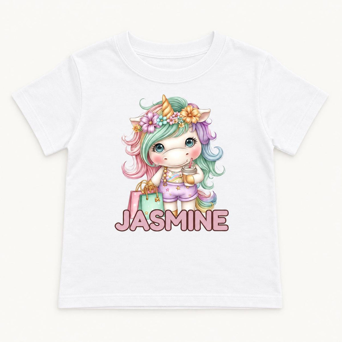 Personalized Shopping Unicorn — garment mockup or size chart
