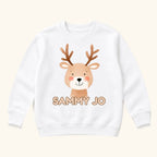Personalized Reindeer Face — garment mockup or size chart