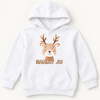 Personalized Reindeer Face — garment mockup or size chart