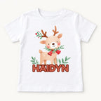 Personalized Christmas Reindeer — garment mockup or size chart