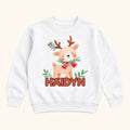 Personalized Christmas Reindeer — garment mockup or size chart