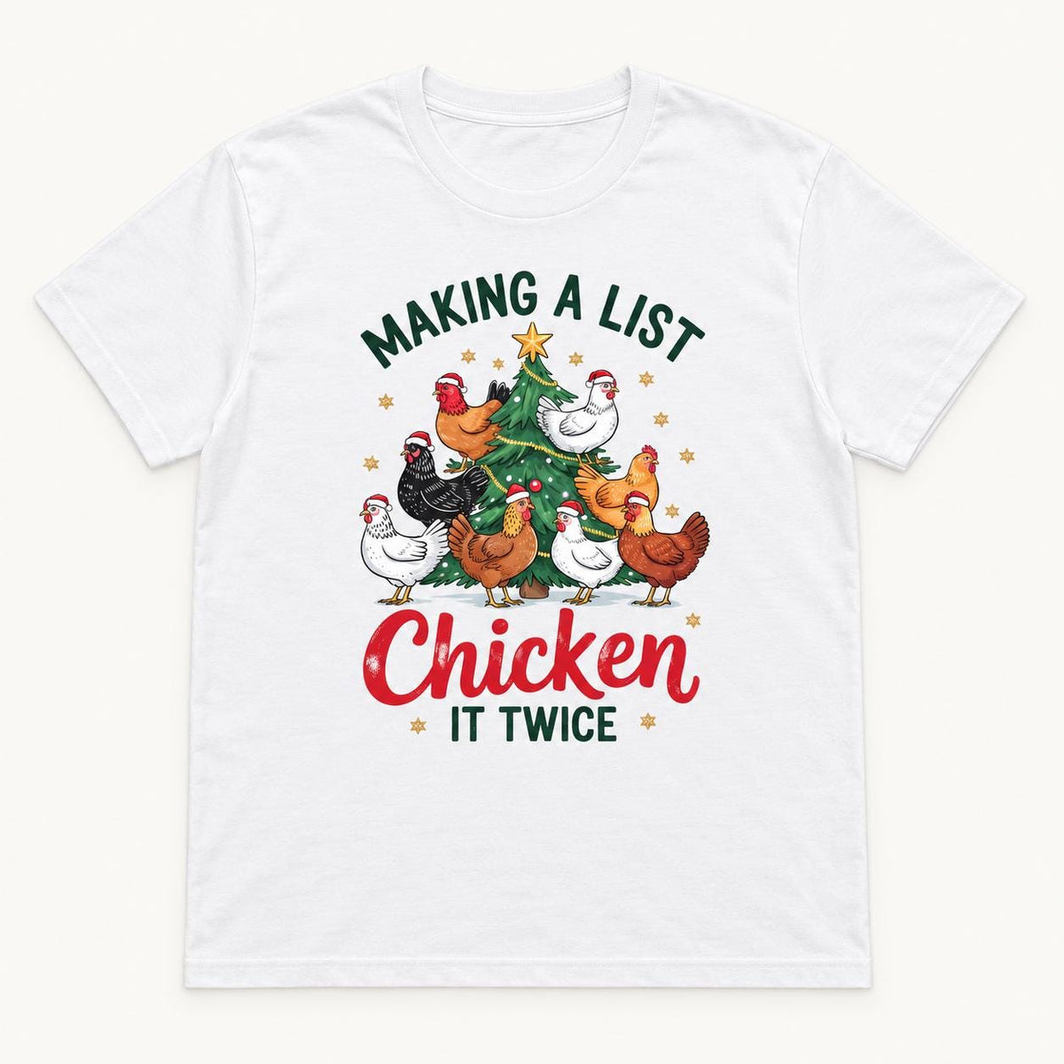 Making a List Chicken It Twice — garment mockup or size chart