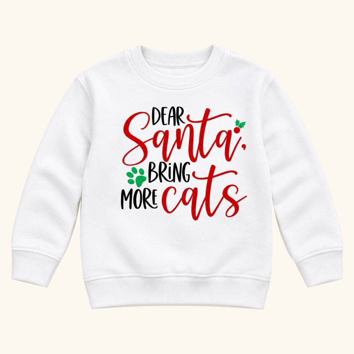Dear Santa Bring More Cats — garment mockup or size chart