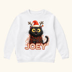 Personalized Santa Reindeer Cat — garment mockup or size chart