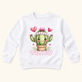 Personalized Cactus — Pink Hearts Succulent Custom Name Graphic — garment mockup or size chart