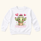 Personalized Cactus — Pink Hearts Succulent Custom Name Graphic — garment mockup or size chart
